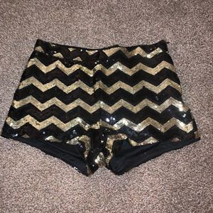 Black and Gold sequin shorts